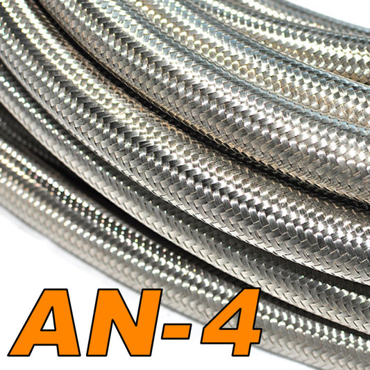 100 Series Stainless Braided Rubber Hose AN-4