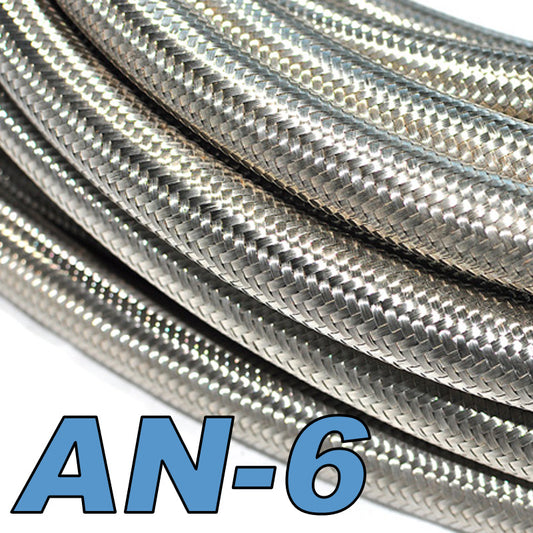 100 Series Stainless Braided Rubber Hose AN-6
