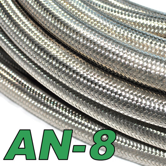 100 Series Stainless Braided Rubber Hose AN-8