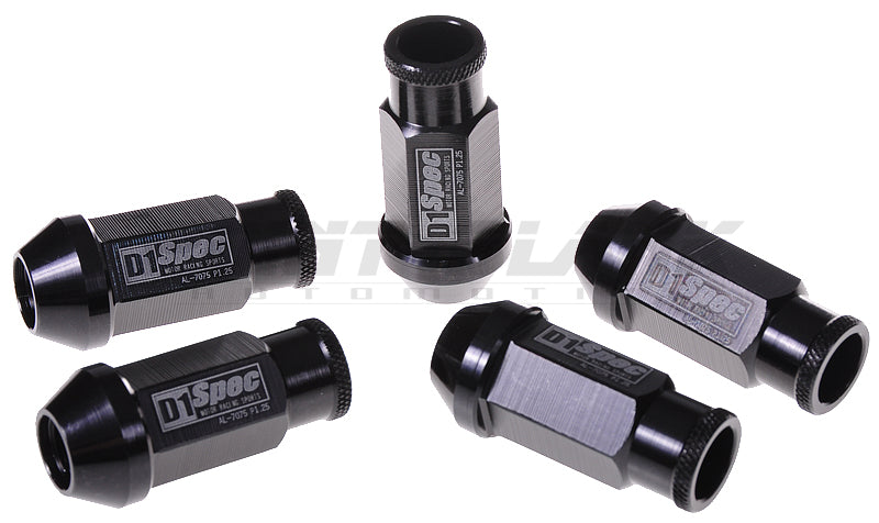 D1 Spec Racing Wheel Nut Set - 12 x 1.25mm Blue/Black/Red