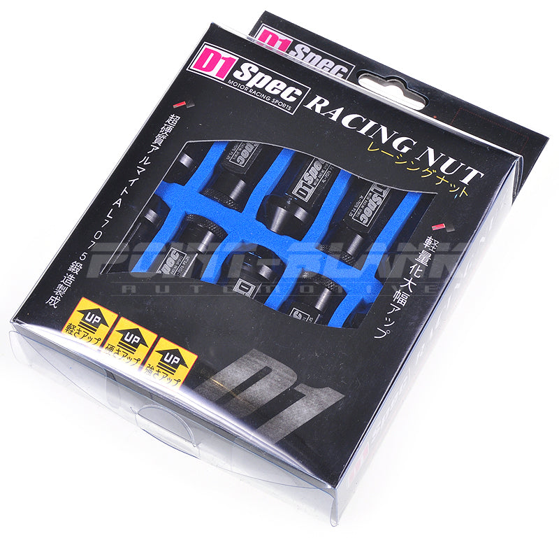 D1 Spec Racing Wheel Nut Set - 12 x 1.25mm Blue/Black/Red