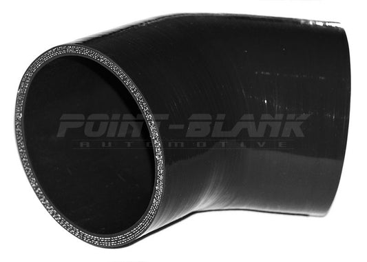 3.5 Inch ID (89mm) 45 Degree Elbow Silicone Hose - Blue/Black