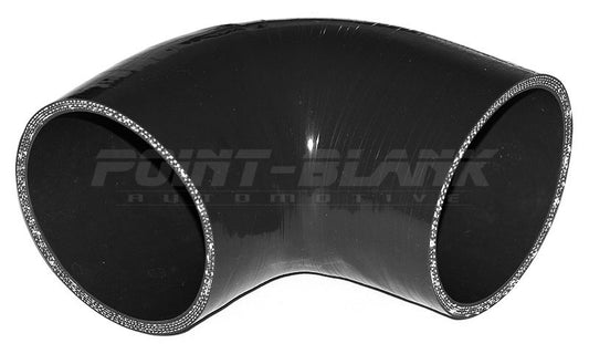 3.5 Inch ID (89mm) 90 Degree Elbow Silicone Hose - Blue/Black