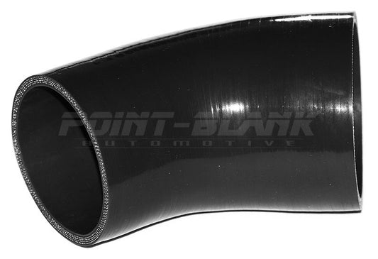 4 to 3.5 Inch ID (102-89mm) 45 Degree Elbow Reducer Silicone Hose - Blue/Black