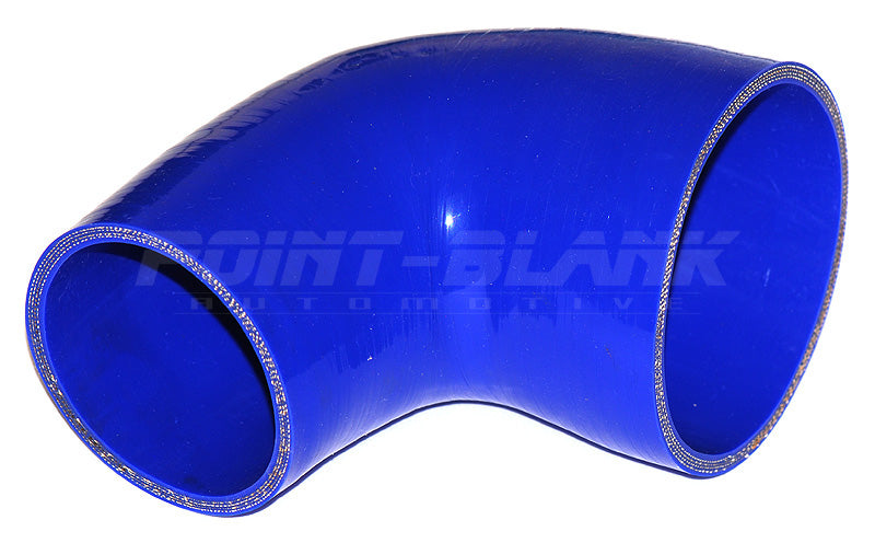 4 to 2.75 Inch ID (102-70mm) 90 Degree Elbow Reducer Silicone Hose - Blue/Black