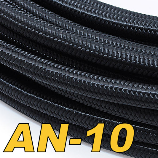 120 Series Black Nylon Braided Hose AN-10