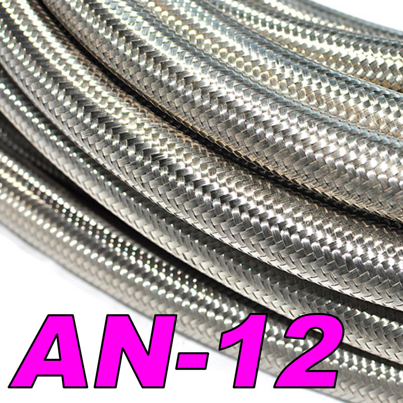 100 Series Stainless Braided Rubber Hose AN-12