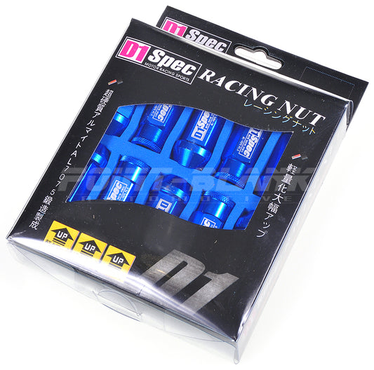 D1 Spec Racing Wheel Nut Set - 12 x 1.25mm Blue/Black/Red