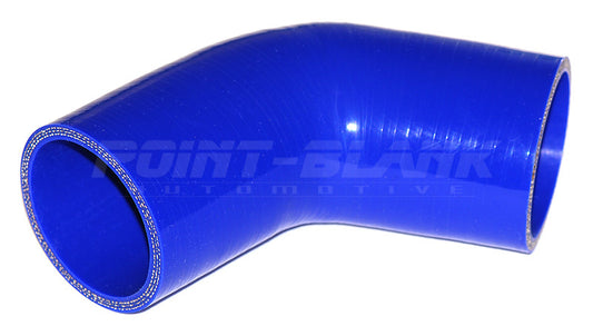 2.25 Inch ID (57mm) 45 Degree Elbow Silicone Hose - Blue/Black