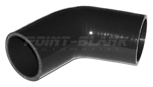 2.25 Inch ID (57mm) 45 Degree Elbow Silicone Hose - Blue/Black