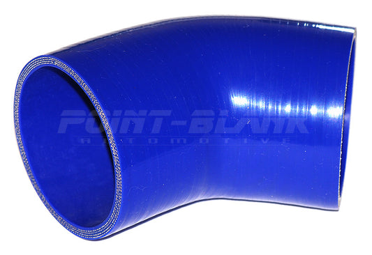 3.25 Inch ID (83mm) 45 Degree Elbow Silicone Hose - Blue/Black