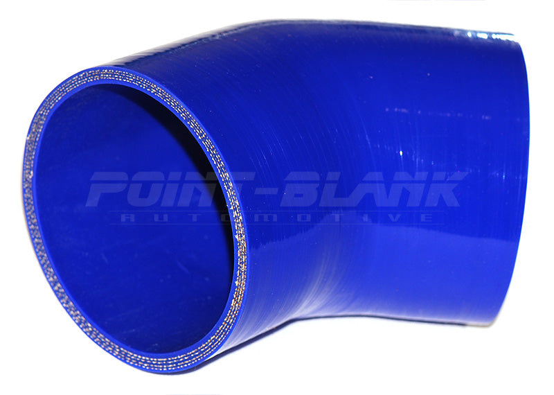 3.5 Inch ID (89mm) 45 Degree Elbow Silicone Hose - Blue/Black