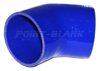 3.5 Inch ID (89mm) 45 Degree Elbow Silicone Hose - Blue/Black