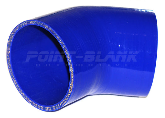 3.5 Inch ID (89mm) 45 Degree Elbow Silicone Hose - Blue/Black