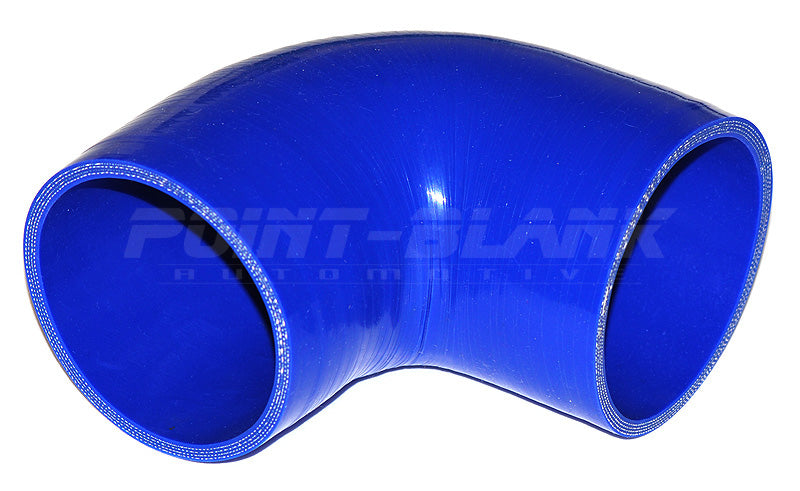 3.25 Inch ID (83mm) 90 Degree Elbow Silicone Hose - Blue/Black