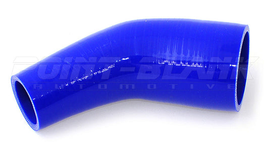 2 to 1.75 Inch ID (51-45mm) 45 Degree Elbow Reducer Silicone Hose - Blue/Black