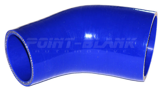 2.5 to 2.25 Inch ID (63-57mm) 45 Degree Elbow Reducer Silicone Hose - Blue/Black