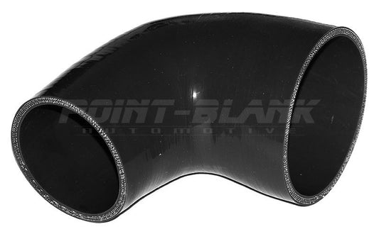 3.25 to 3 Inch ID (83-76mm) 90 Degree Elbow Reducer Silicone Hose - Blue/Black