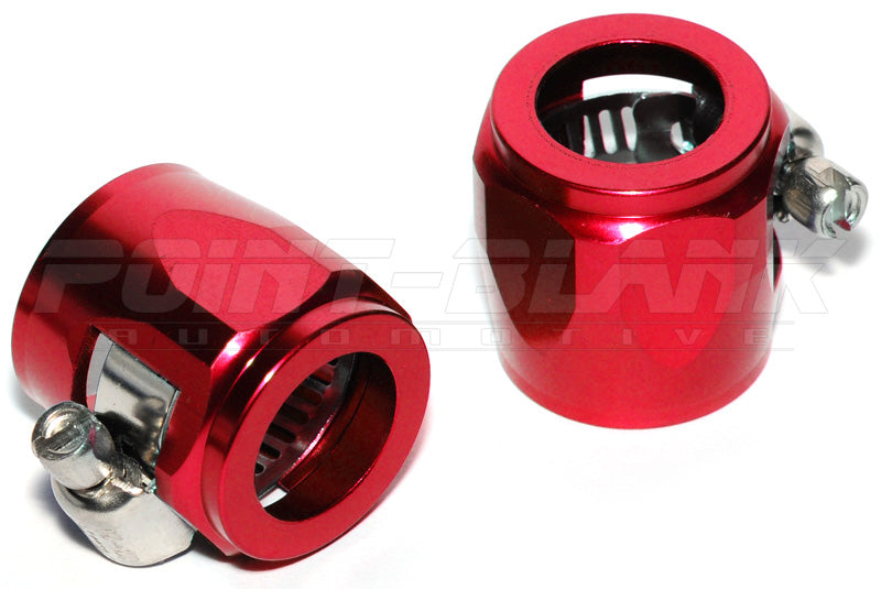 Aluminium Hex Hose Finisher Clamp - AN-8 (17.5mm ID) Black/Blue/Red
