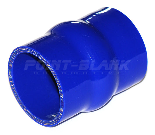 2.25 Inch ID (57mm) Straight Humped Joiner Silicone Hose - Blue/Black