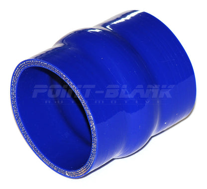 2.75 Inch ID (70mm) Straight Humped Joiner Silicone Hose - Blue/Black