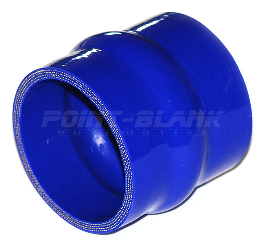 3 Inch ID (76mm) Straight Humped Joiner Silicone Hose - Blue/Black