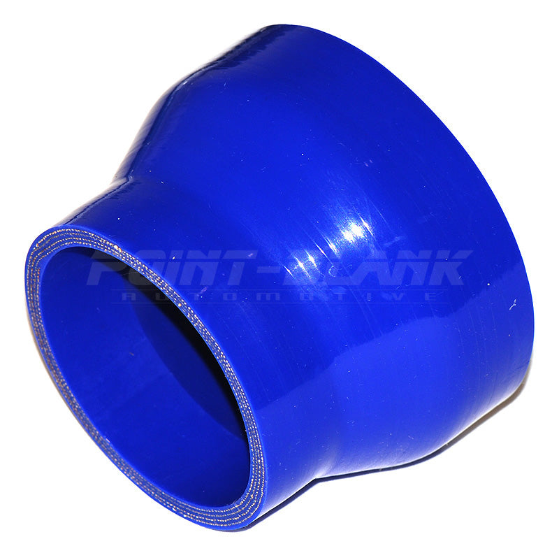 3.25 to 2.5 Inch ID (83-63mm) Straight Reducer Silicone Hose - Blue/Black