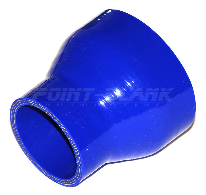4 to 2.5 Inch ID (102-63mm) Straight Reducer Silicone Hose - Blue/Black